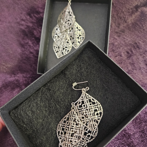 Sterling Silver (unmarked) Chandelier Earrings - Picture 6 of 9